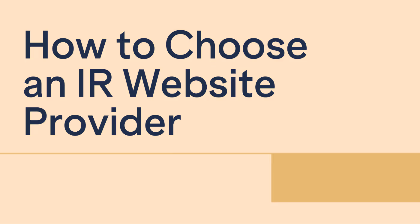 How to Choose an IR Website Provider