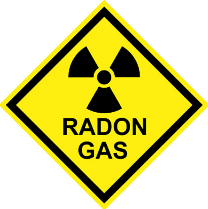 Radon gas sign