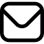 White envelope icon on a black circular background.