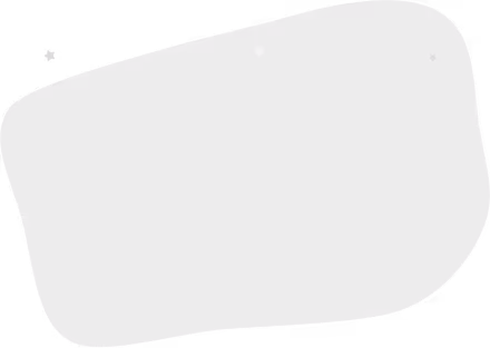 Abstract light gray rounded rectangle shape with small cross and star-like decorations on a white background.