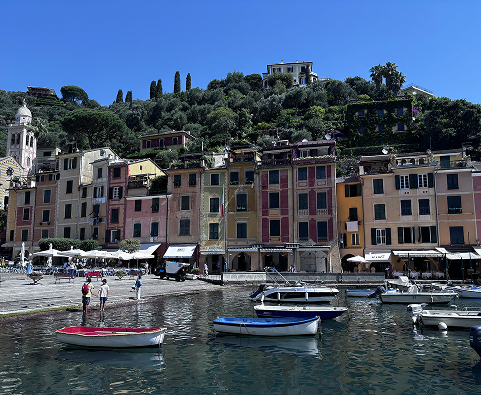 Colorful waterfront houses in Portofino, Italy.