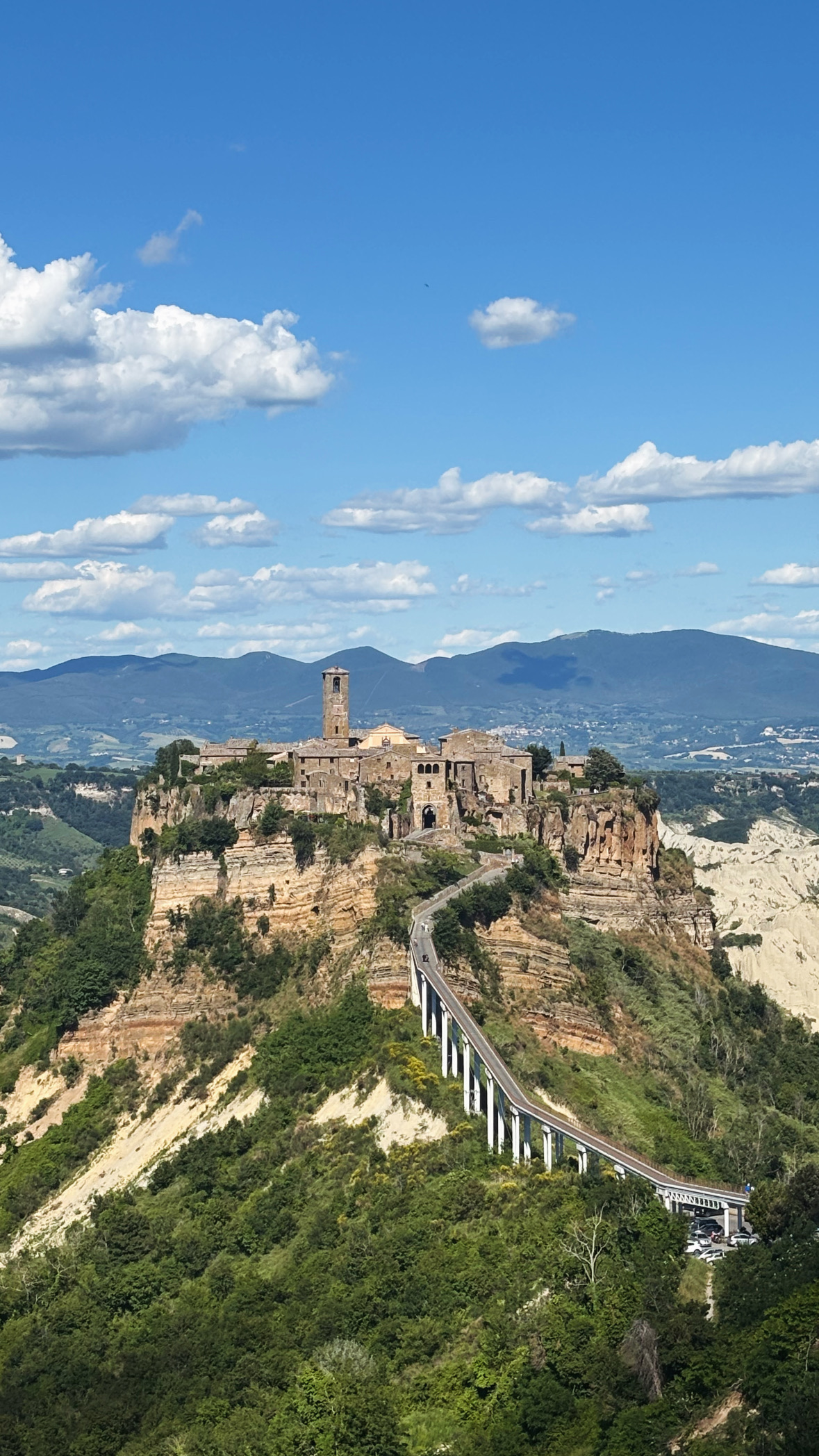 View of Civita di Bagnoregio, the historic hilltop village known as the dying city