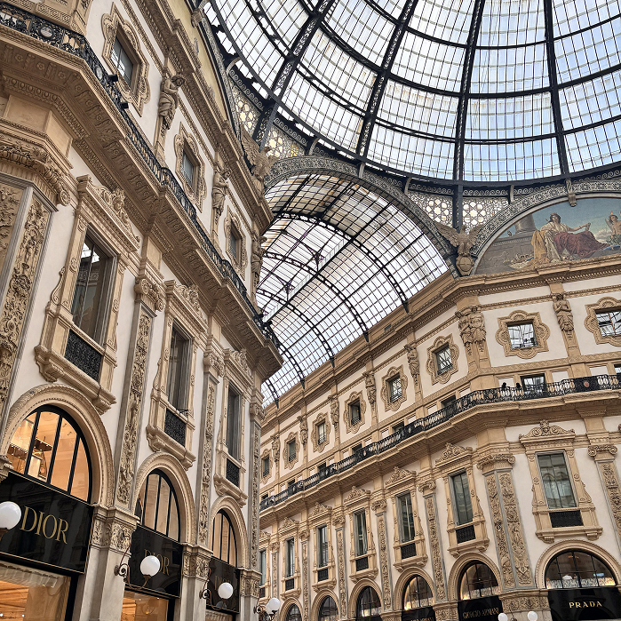 Interior of Galleria Vittorio Emanuele II in Milan