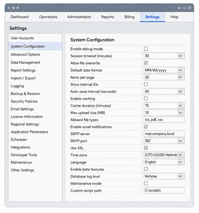 Legacy user interface with the original navigation layout.