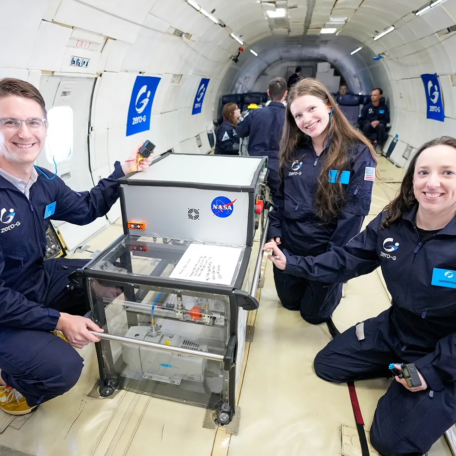 Testing our regolith processing equipment in a simulated lunar gravity environment
