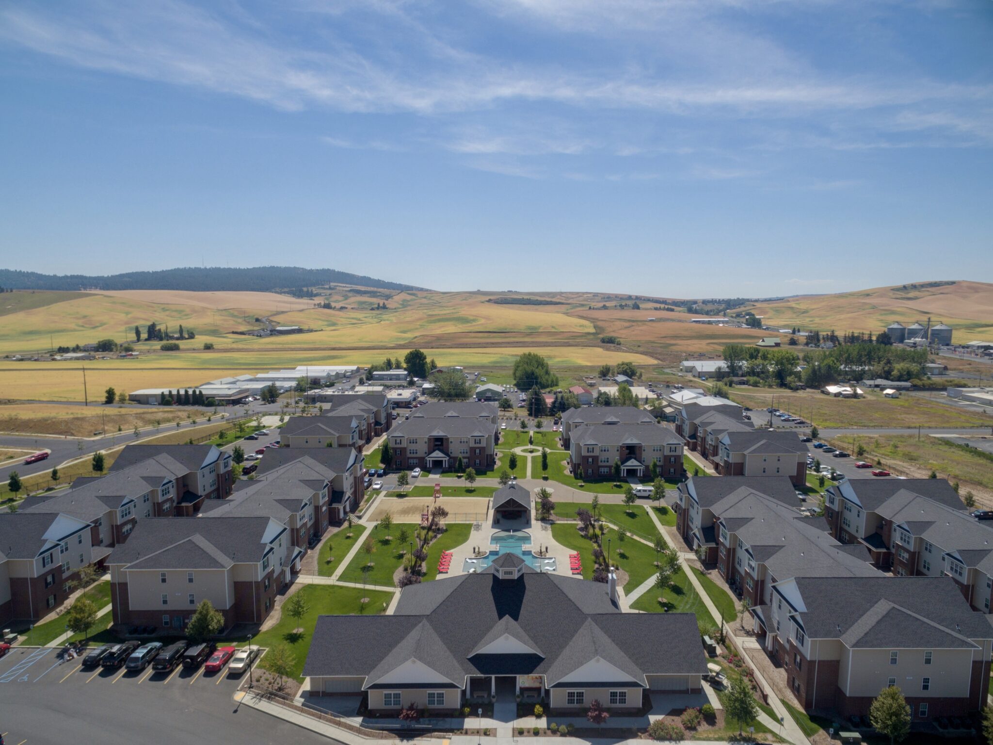 Arial view of property