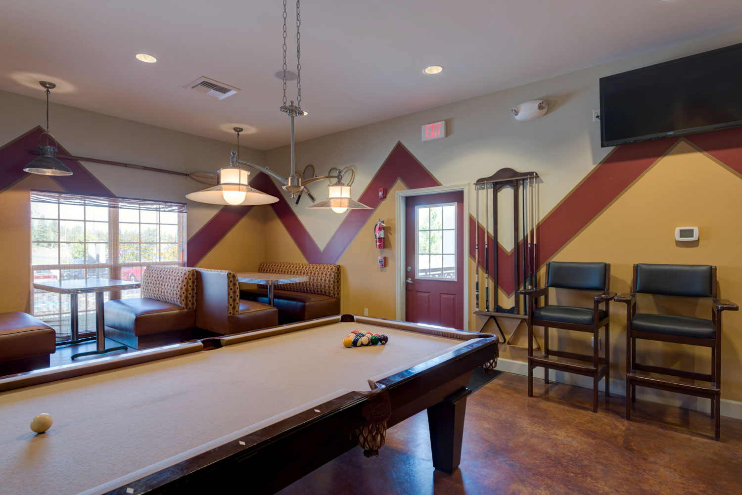 Game room in clubhouse