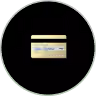 Rectangular box with Japanese text and a small black character on beige background inside a black circle.