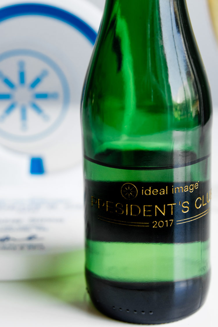 Ideal Image President’s Club 2017 branded green bottle