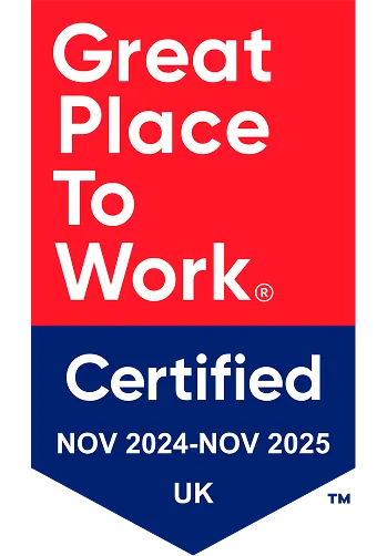 Great Place To Work Certified badge for the UK, November 2024 to November 2025