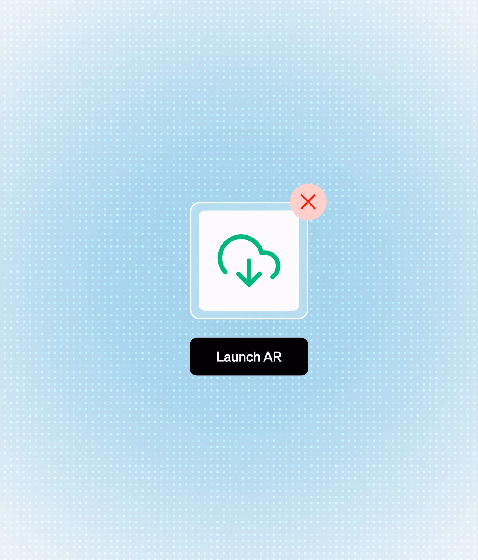 Launch AR button below a failed download icon