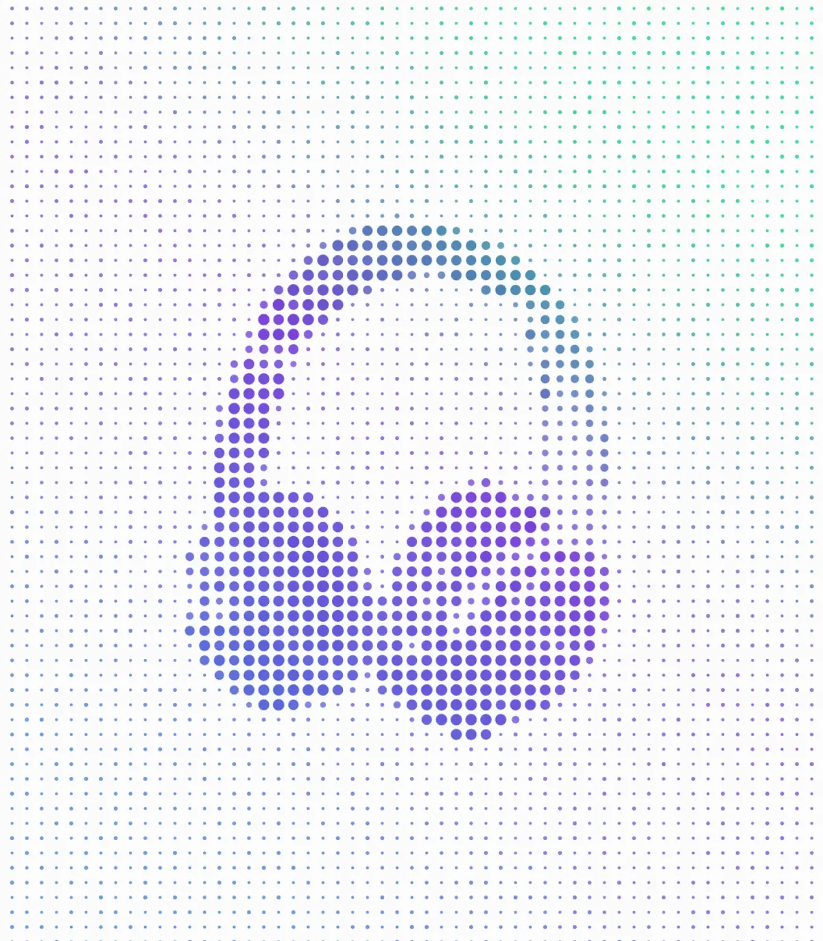 Dot-matrix illustration of a pair of headphones