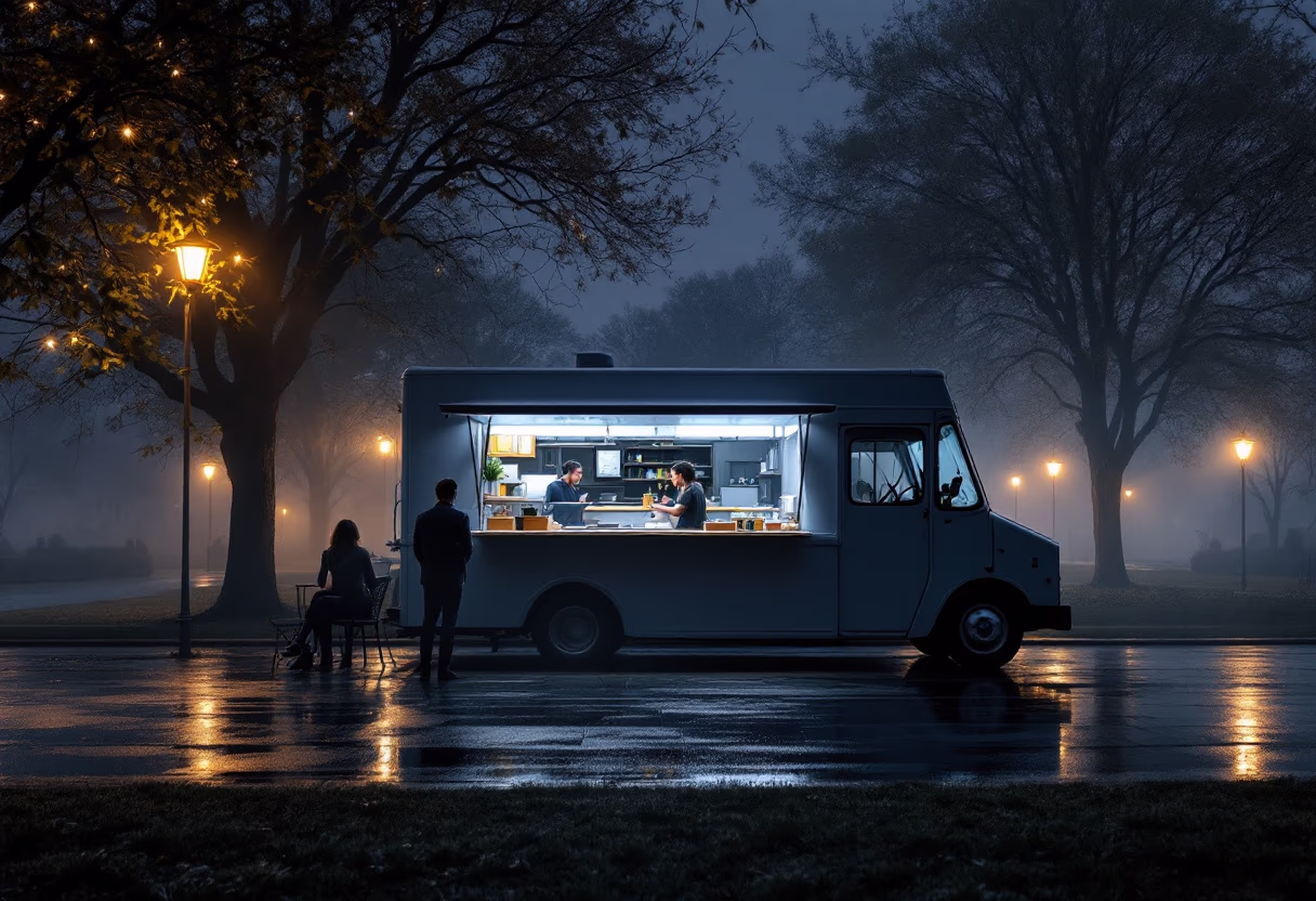 image of food truck in action
