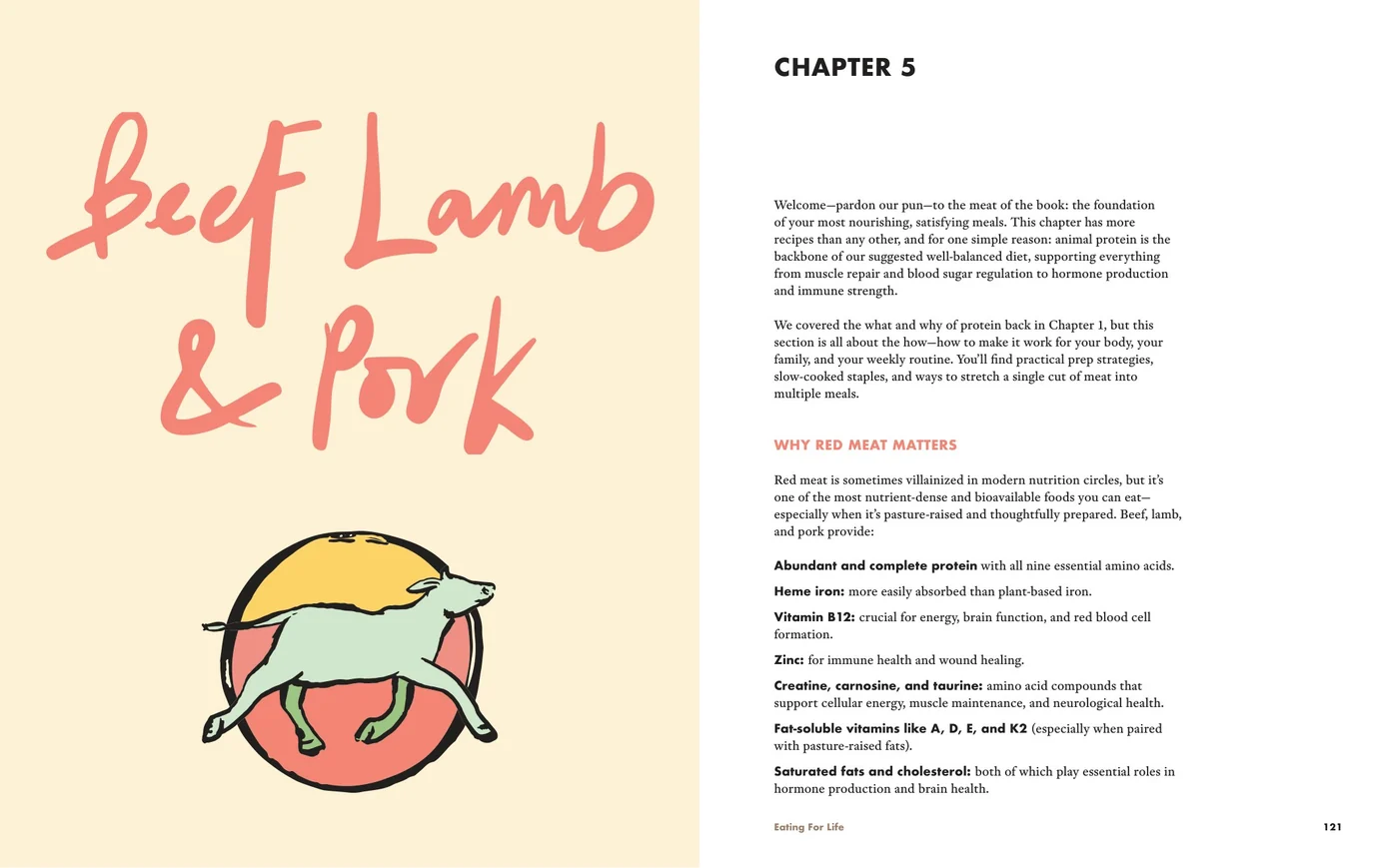 Beef, Lamb and Pork chapter opener from Eating for Life
