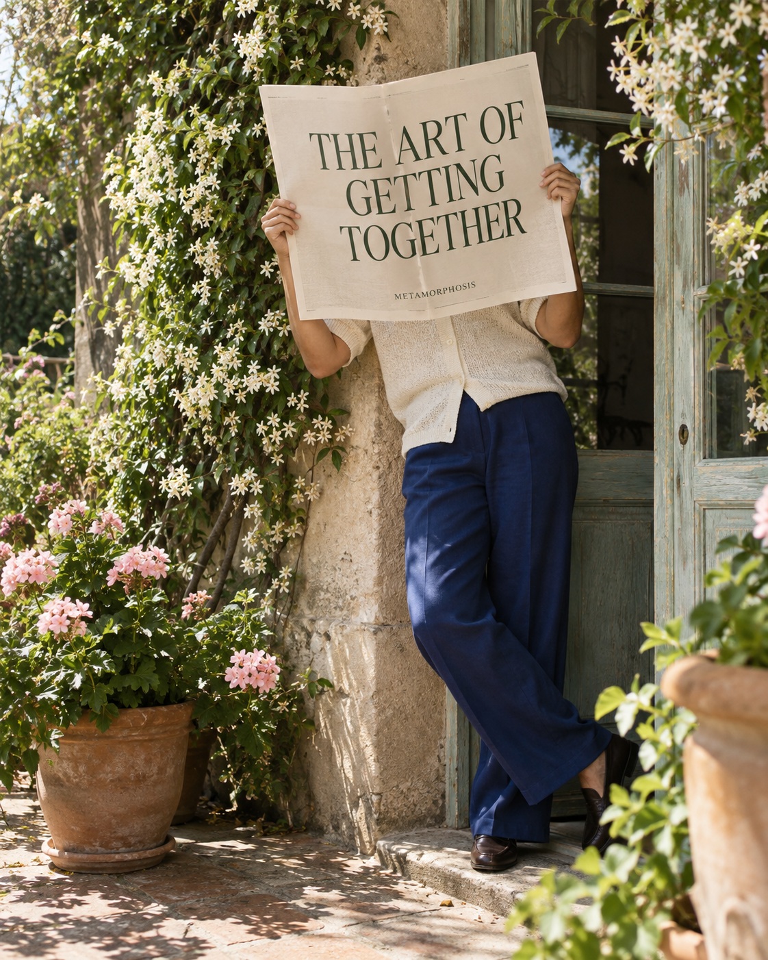 The art of getting together — Metamorphosis in a flowering garden doorway