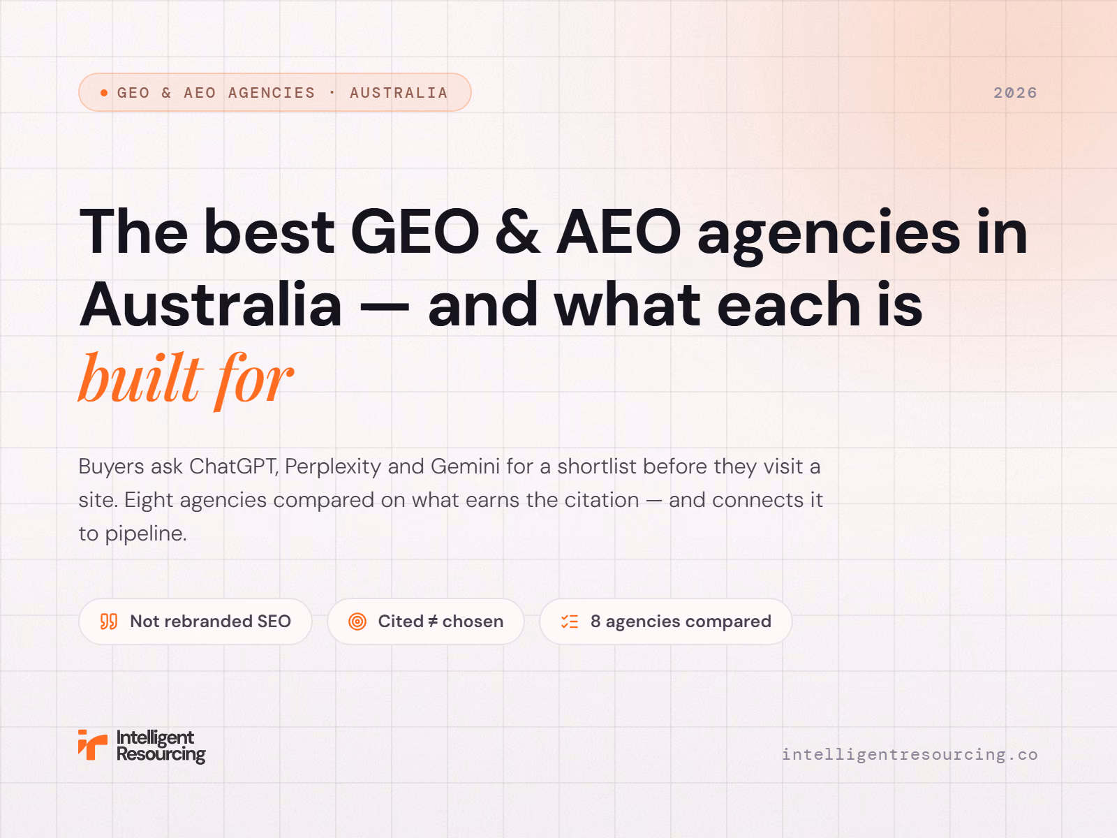 Best GEO and AEO Agencies in Australia 2026: Not Doing Traditional SEO, article cover