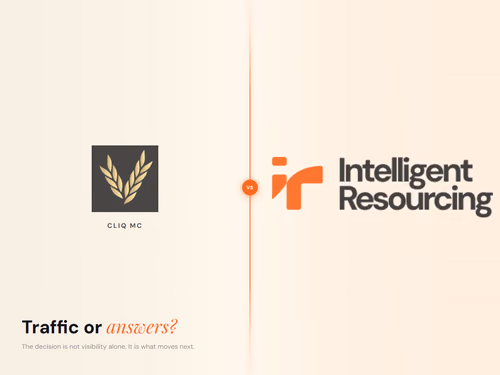 CLIQ MC vs Intelligent Resourcing: Traffic vs Answers, article cover