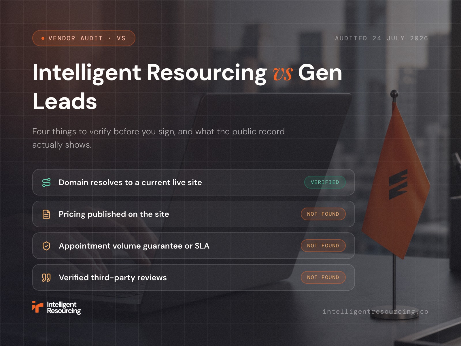 Intelligent Resourcing vs Gen Leads: The Verification Audit Before You Sign