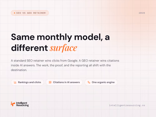Standard SEO Retainer vs GEO Retainer