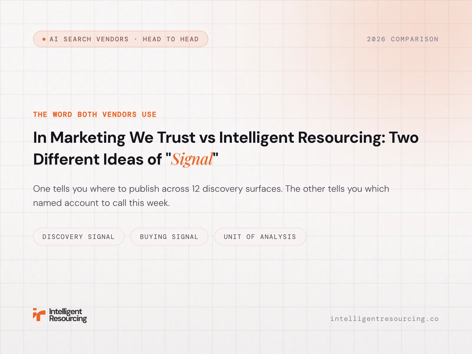 In Marketing We Trust vs Intelligent Resourcing: Two Different Ideas of "Signal"