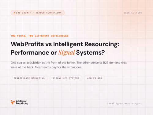 WebProfits vs Intelligent Resourcing: Performance or Signal Systems?