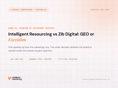 Intelligent Resourcing vs Zib Digital: GEO or Execution
