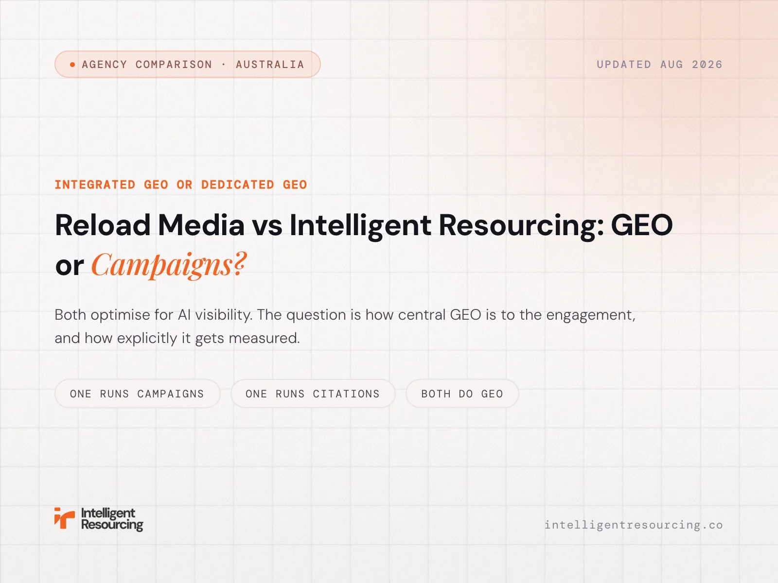 Reload Media vs Intelligent Resourcing: GEO or Campaigns?
