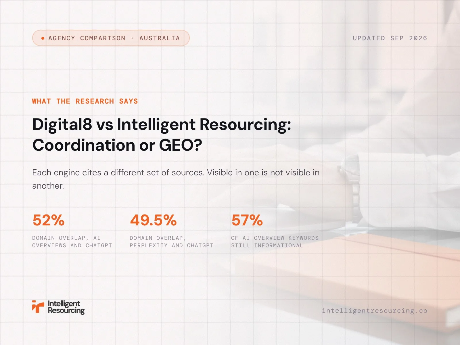 Digital8 vs Intelligent Resourcing: Coordination or GEO? (2026)