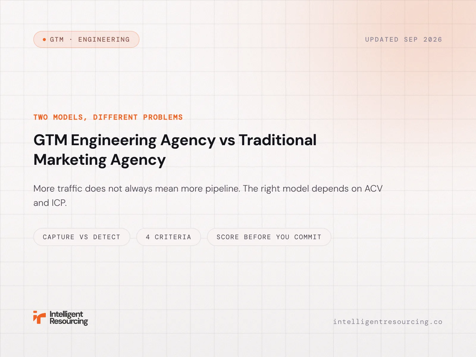 GTM Engineering Agency vs Traditional Marketing Agency
