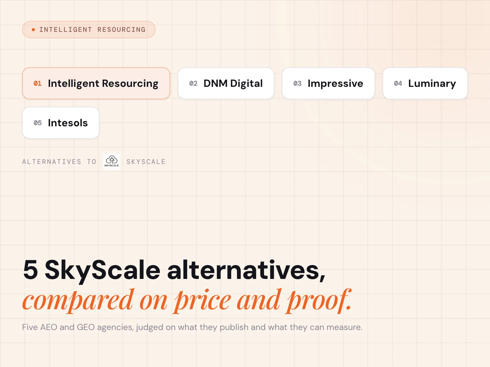 SkyScale Alternatives: 5 AEO Agencies Compared on Price and Proof