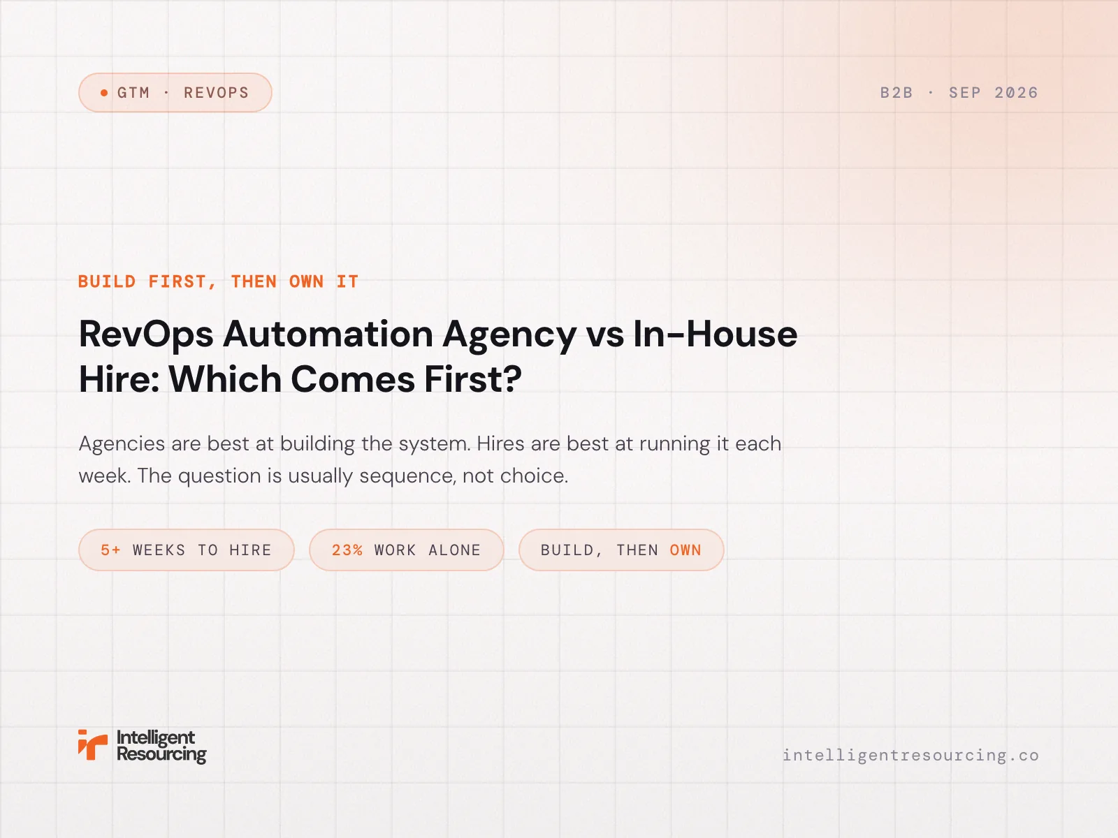 RevOps Automation Agency vs In-House Hire: Which Comes First?