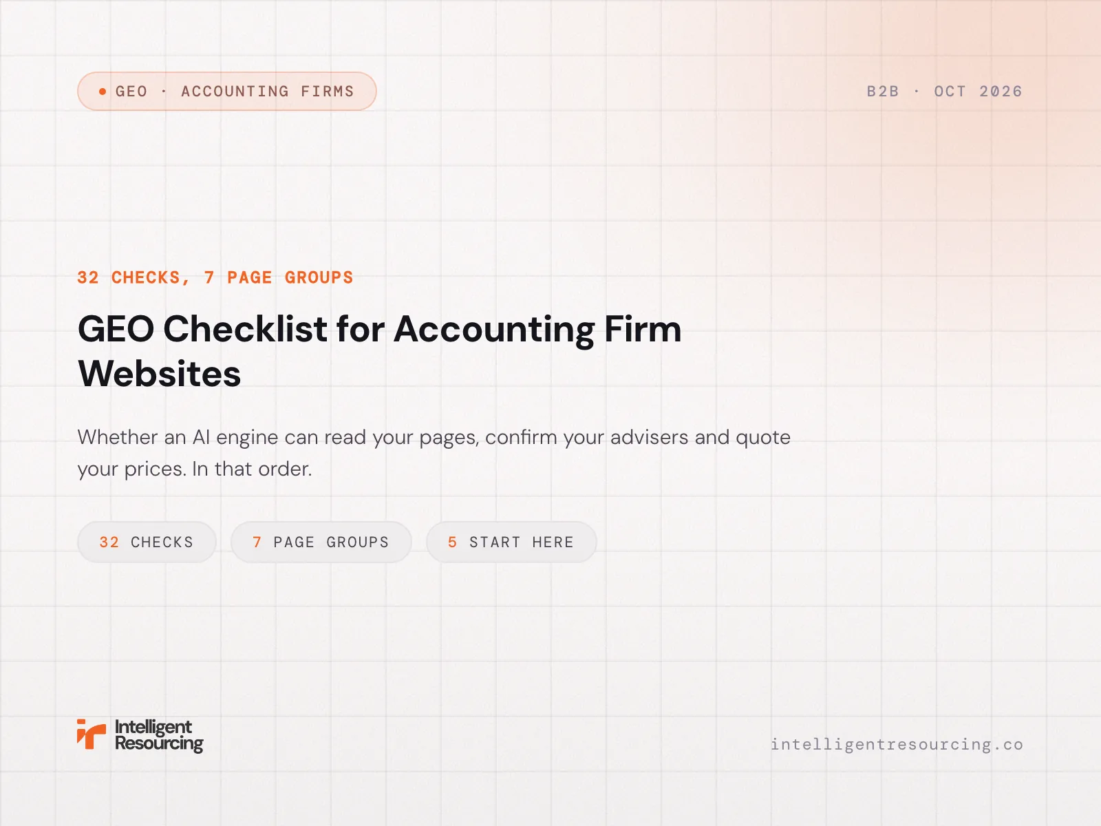 GEO Checklist for Accounting Firm Websites