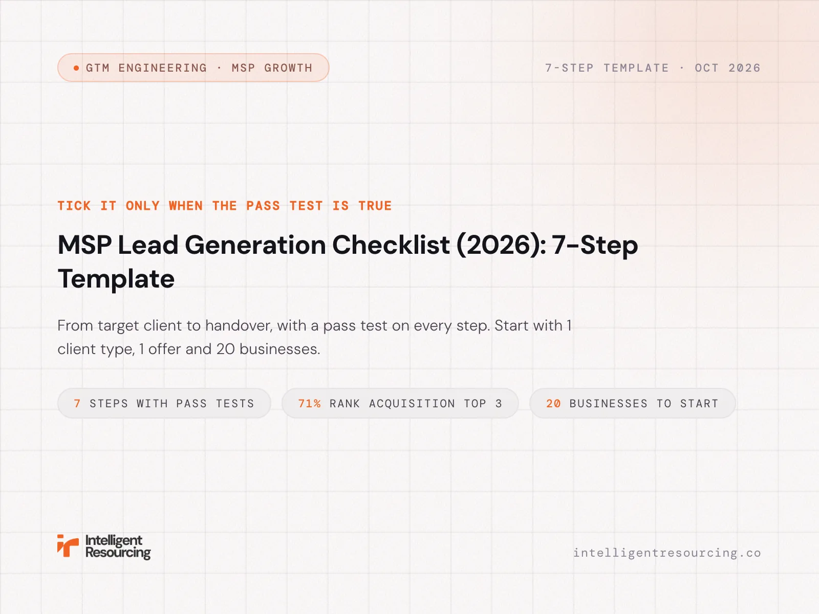 MSP Lead Generation Checklist (2026): 7-Step Template
