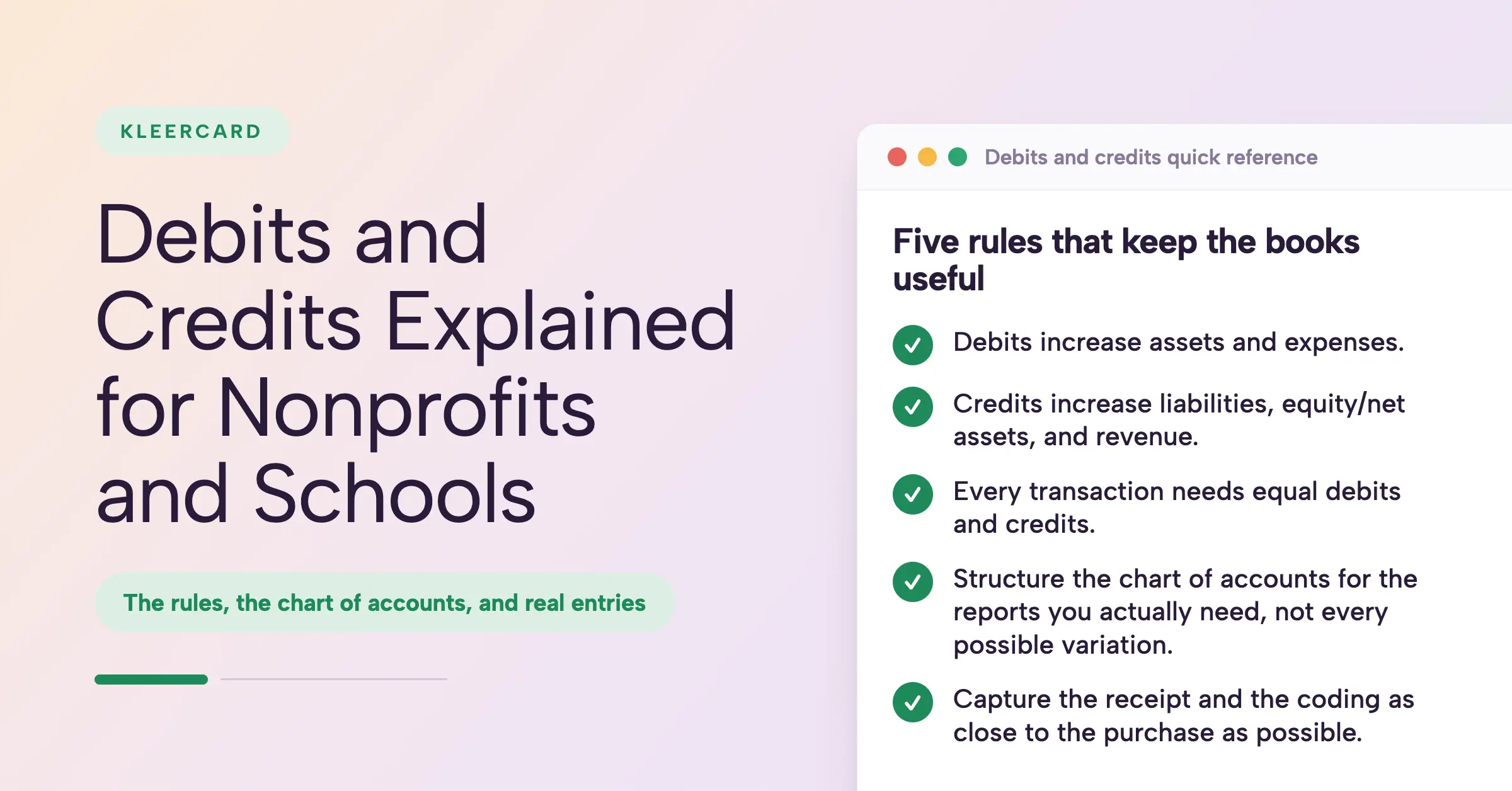 Debits and Credits Explained for Nonprofits and Schools.