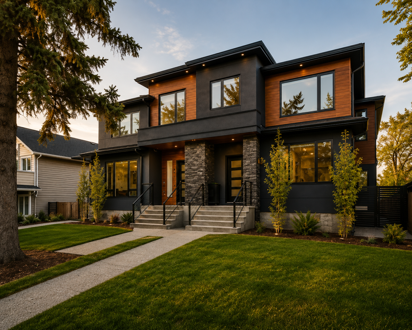 Exterior of the Xavi two-bedroom rental home in Glenwood, Edmonton