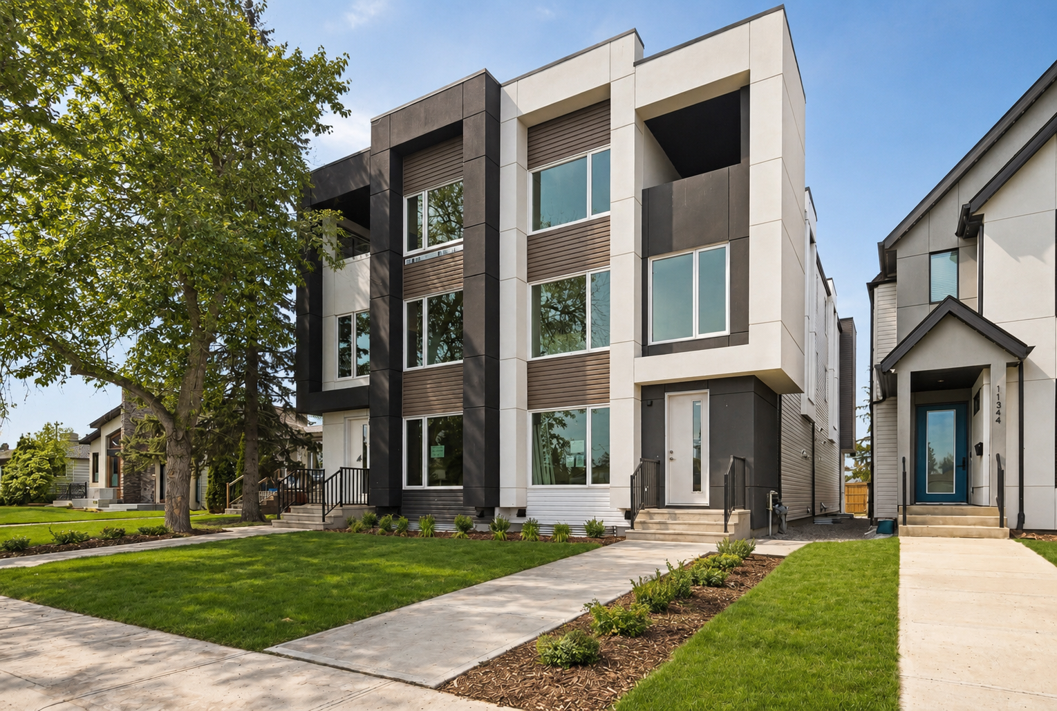 Exterior of the Meg two-bedroom rental home in Queen Mary Park, Edmonton