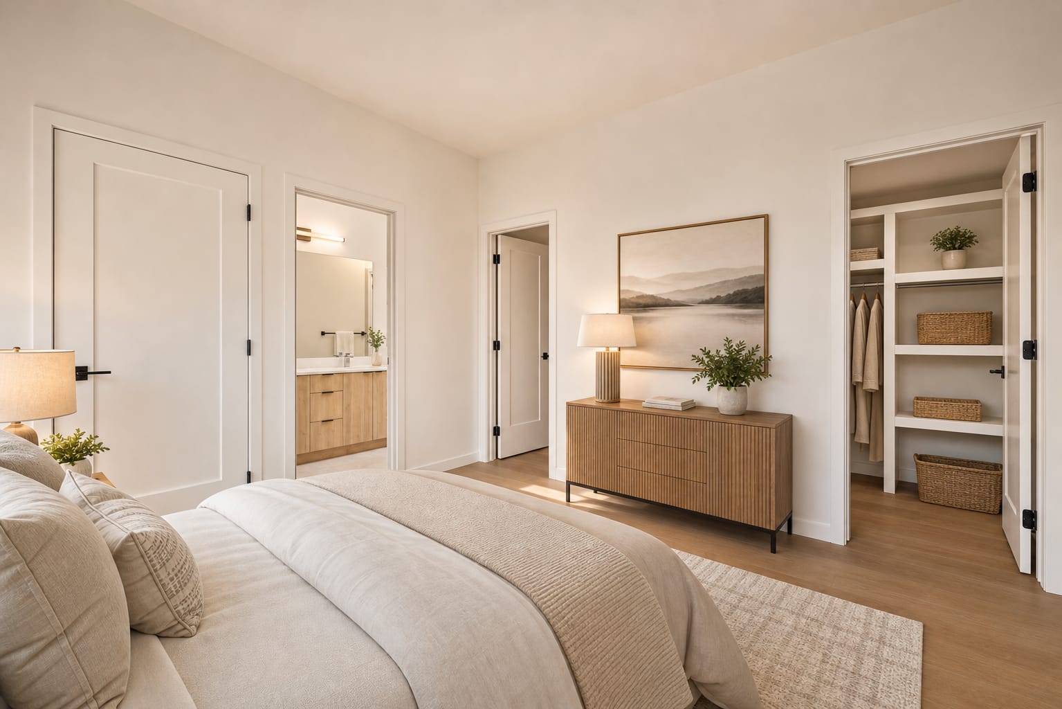 Primary bedroom in the Chris rental home