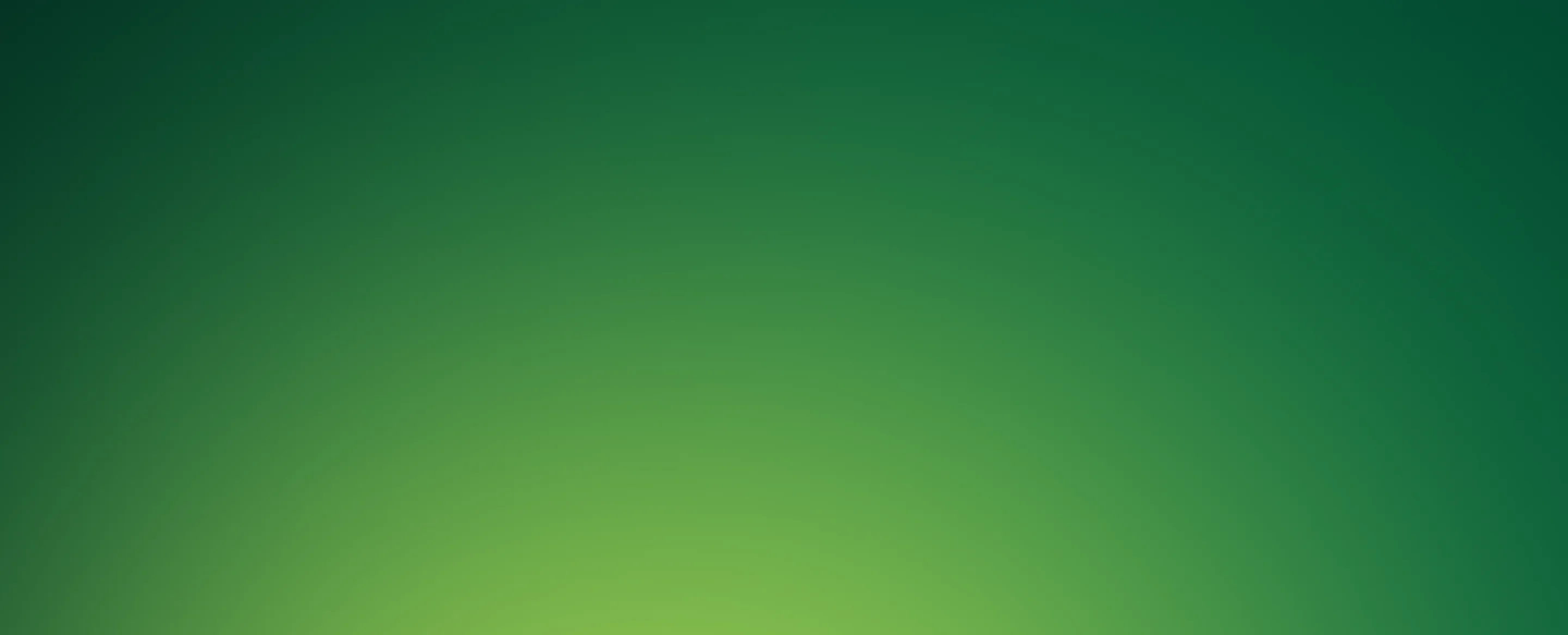 Smooth green gradient background transitioning from light to dark shades.
