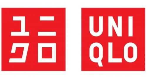 Two red square logos: left with white Japanese characters, right with white text 'UNIQLO'.
