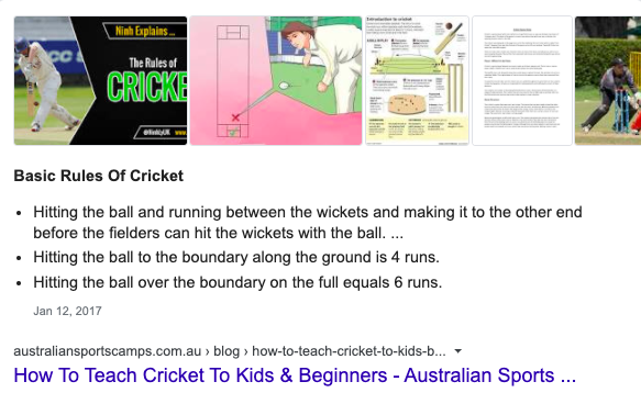 Featured Snippet Google