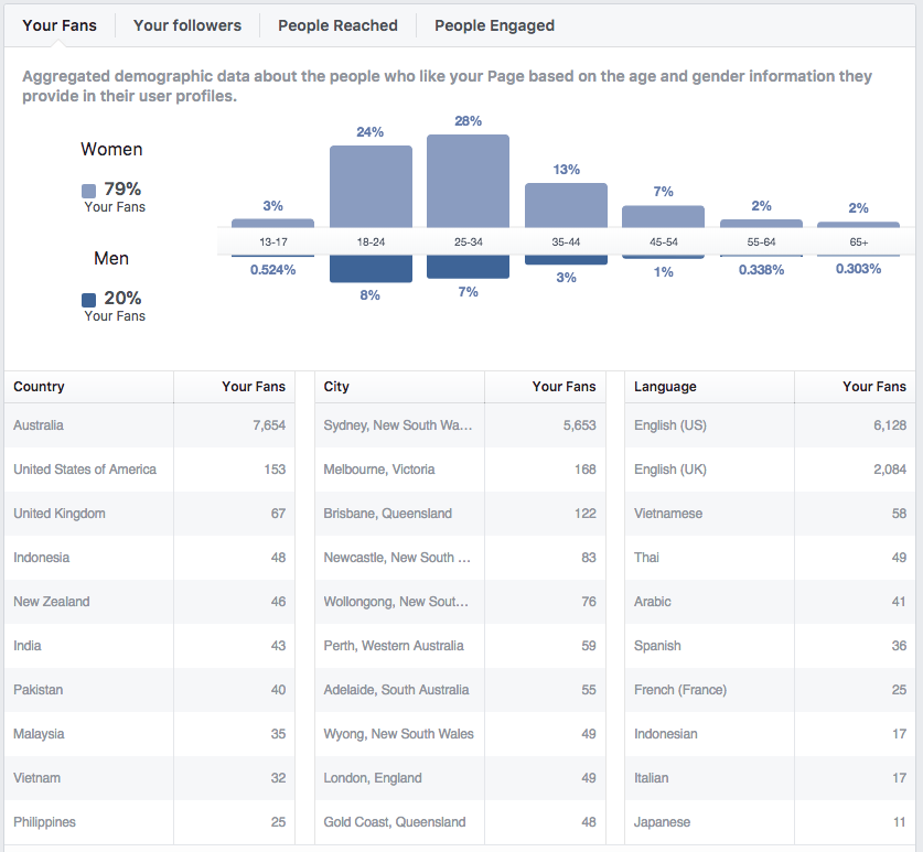 Facebook insights audience demographics