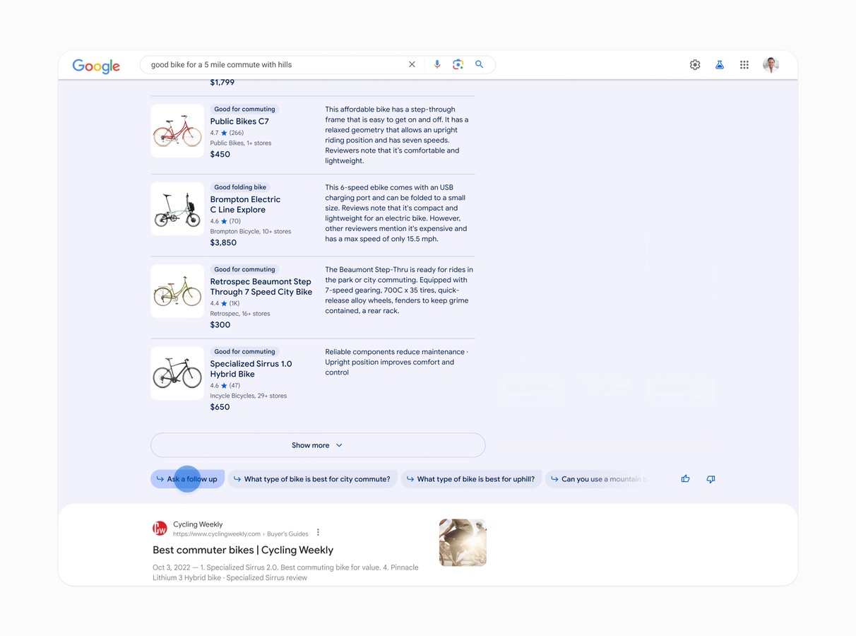 Click for a demo of Google's Generative Search Experience in action