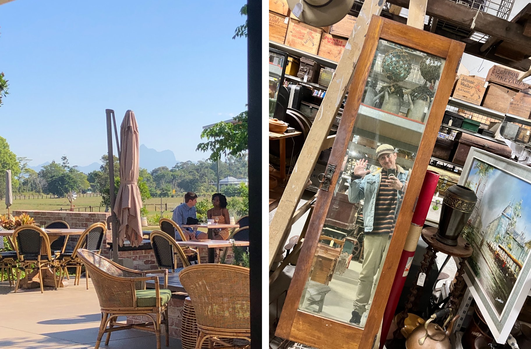 Husk Farm Distillery and Heath's Homewares side by side
