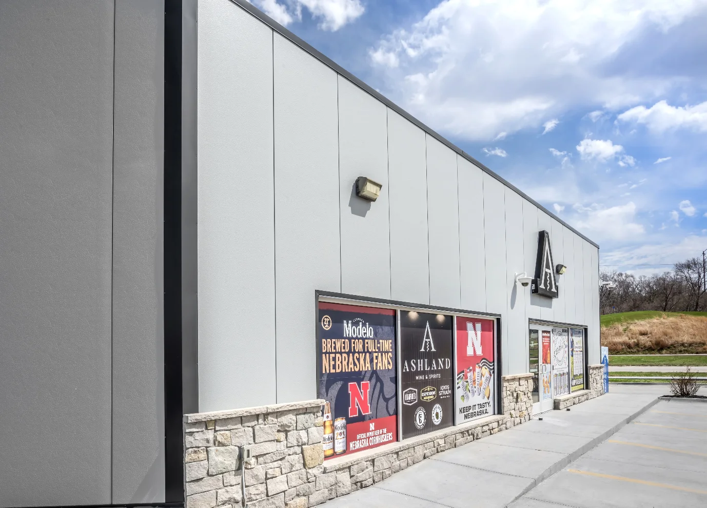 Storefront exterior of Ashland Wine & Spirits