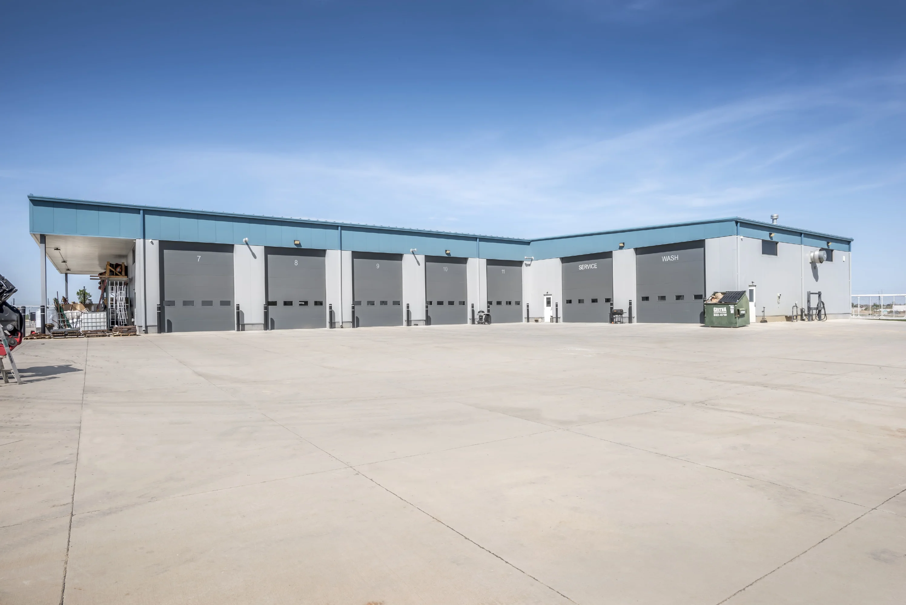 Wide view of the Upton Construction industrial facility