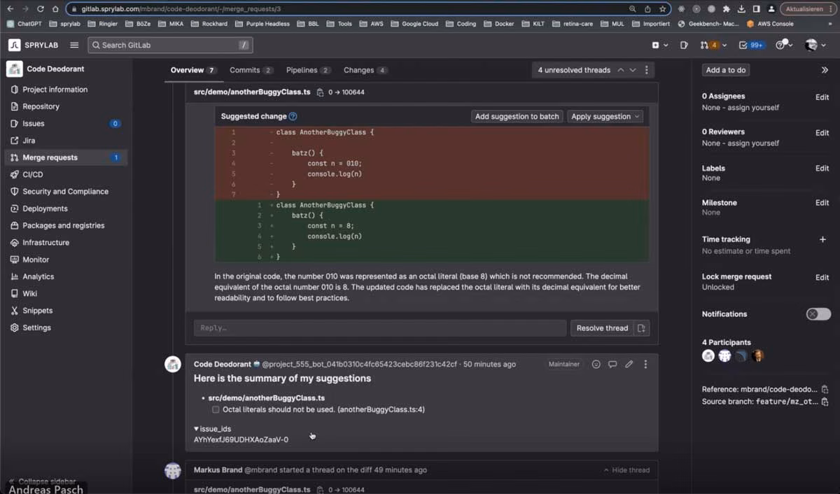 Anwendungsfall 2: „Code Smells” und Bugs automatisiert beheben