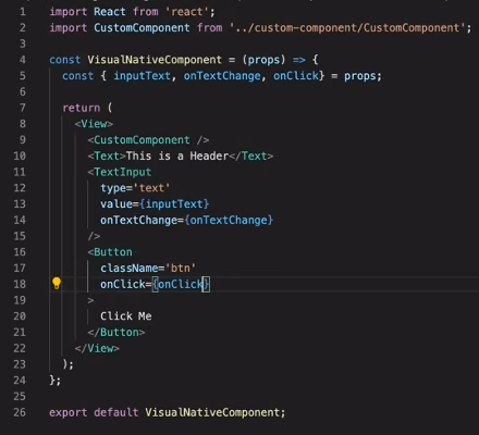 Examples of equivalent visual components for React Native