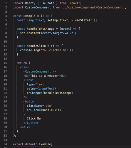 Examples of a simple component in React