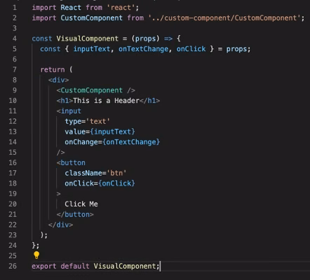 Examples of equivalent visual components for React