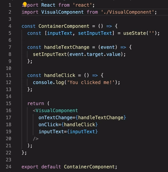 Example of a container component for sharing code